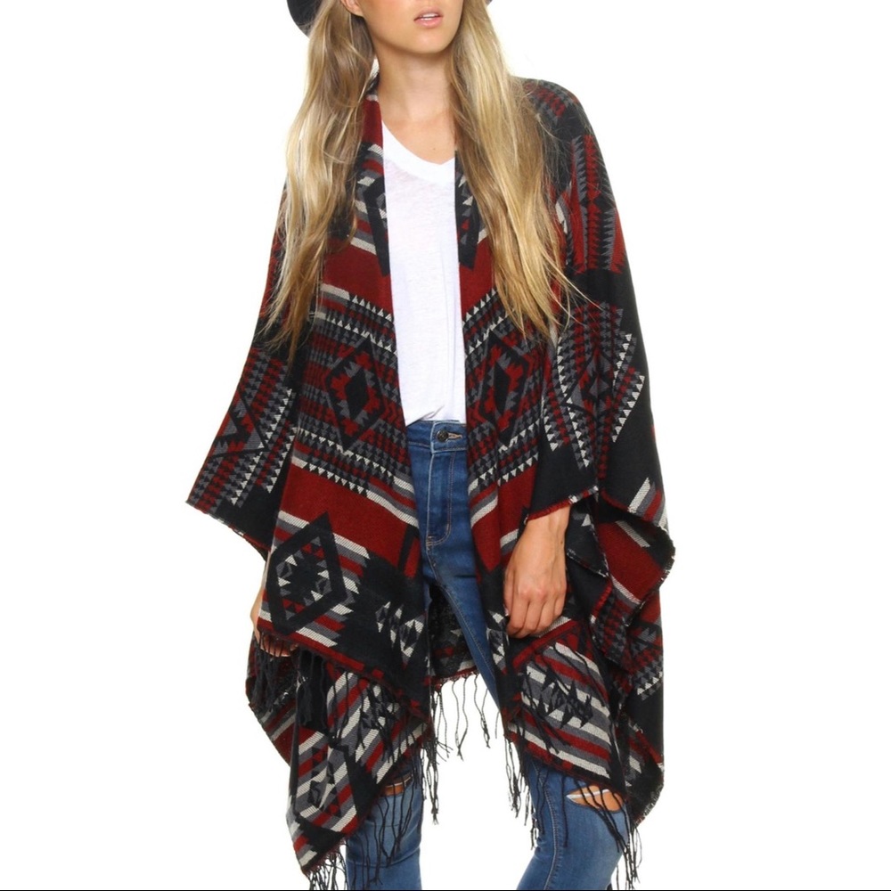 Tribal Fringe Poncho